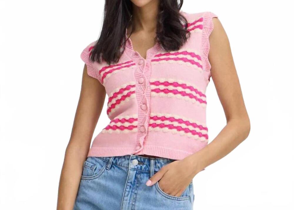 NEW B.YOUNG osanra knit waistcoat in pink